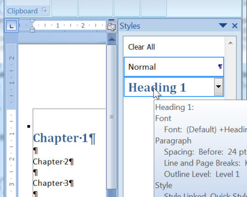 Document formatting
