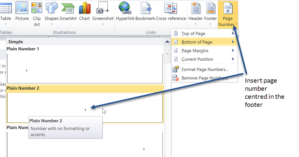 Formatting Microsoft Word documents - insert page number Formatting Microsoft Word documents - insert page number